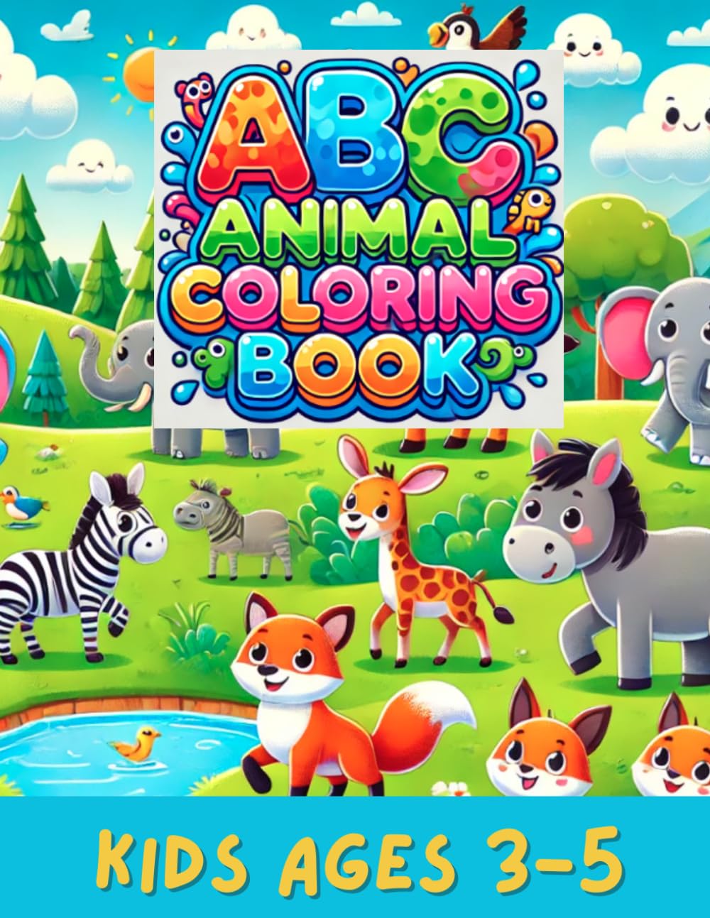 ABC Animals Coloring Book: A Fun and Easy Coloring Book for Preschool Kids Ages 3-5 (Coloring Book for Early Readers)