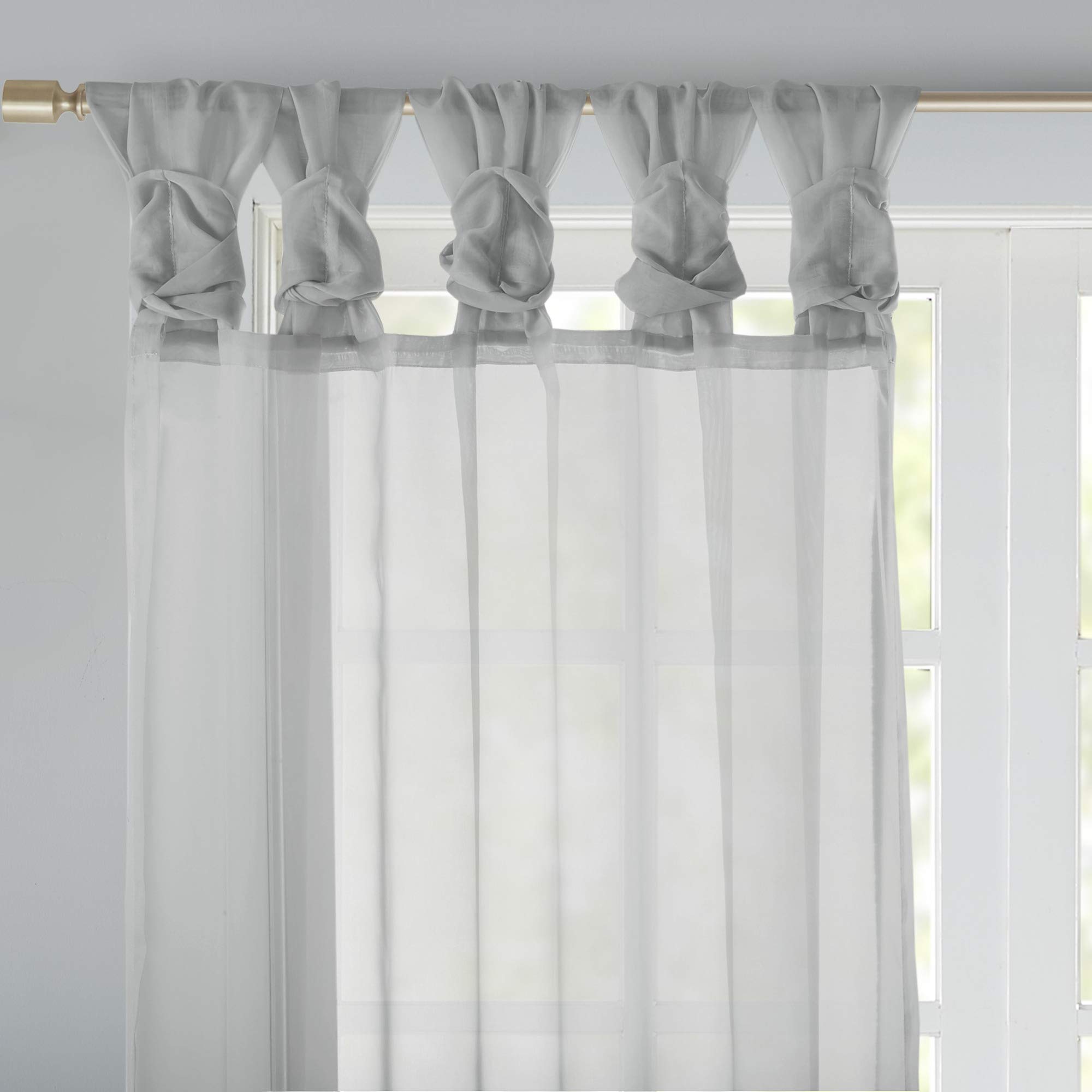 Madison Park Ceres DIY Twisted Tab Sheer Curtain, Pair Panels, Lightweight Window Treatment, Voile Privacy - Image 3