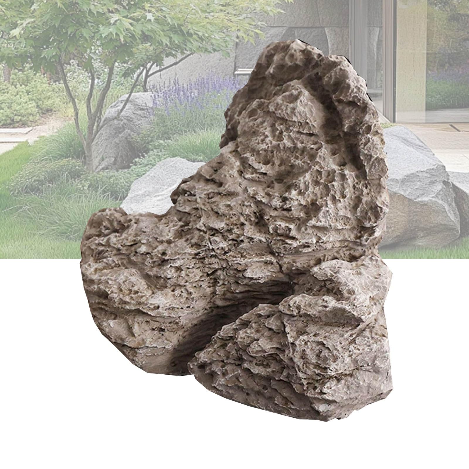 Bliajkswyr Lightweight Artificial Landscaping Rock Indoor or Yard Decorative Faux Stones Realistic Natural Texture Large Size Garden Faux Rock Septic Tank Covers(E)