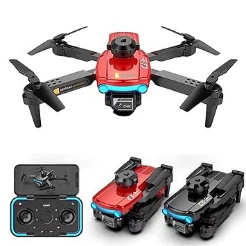 Elisian Foldable Mini Drone for Kids | Obstace Avoidance Drone | 360 Degree Flip Functionality | Foldable Toy Drone with 1080p Camera | 3 Speed Modes (Elisian C9 Obstacle Avoidance, Red)