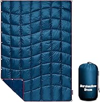 Vista 16 de Manta de campamento, manta acolchada plegable de plumón alternativo, ligera, resistente al viento, resistente al agua para exteriores, senderismo