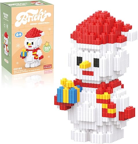 Bloques de construcción de Navidad, muñeco de nieve compatible con Lego Navidad, micro bloques apilables, juguetes nuevos, caja de regalo de Año