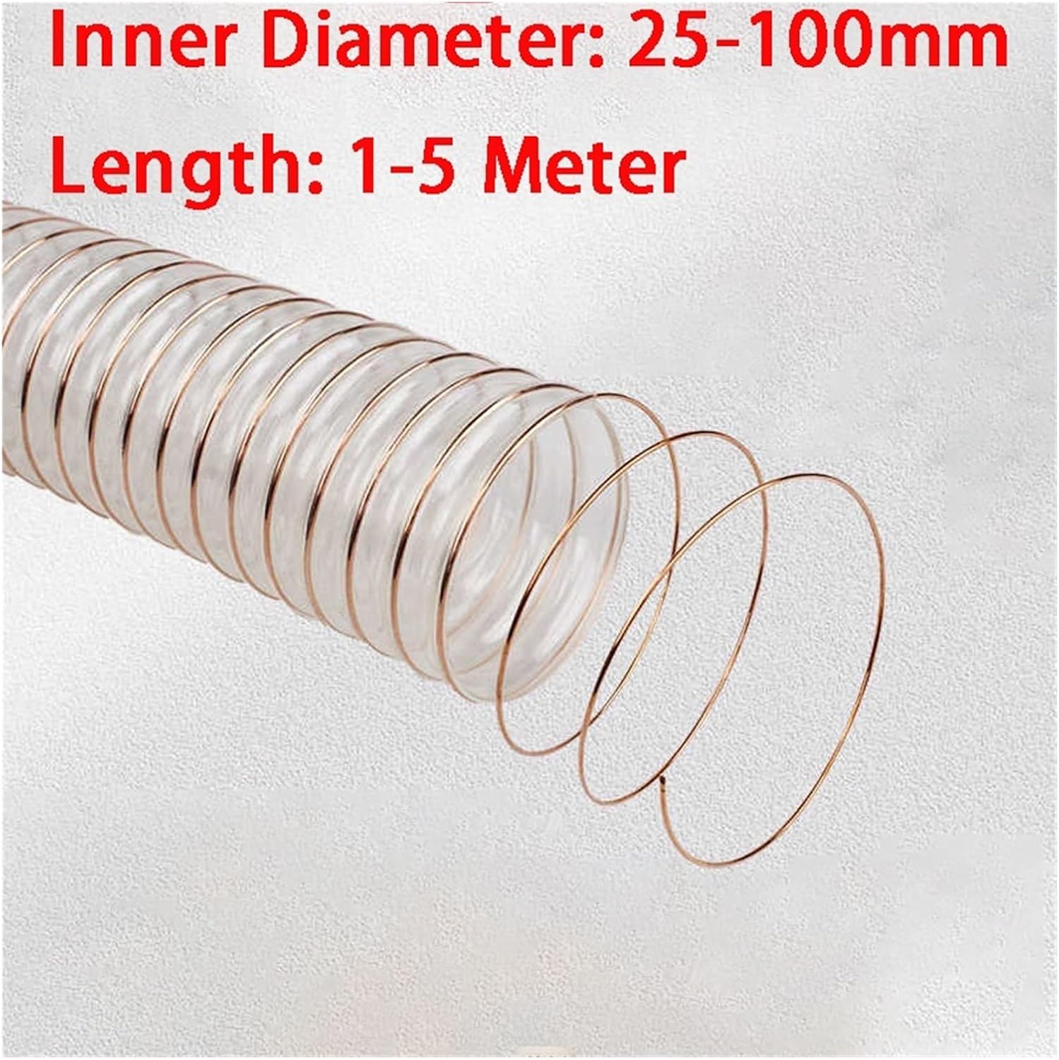 Dust Vacuum Collection Hose Tube 1pc Inner Diameter 20-100mm Clear PVC Dust Collection Hose For Use with Collectors with Ports.1-5 Meter(1 Meter,ID 70mm)