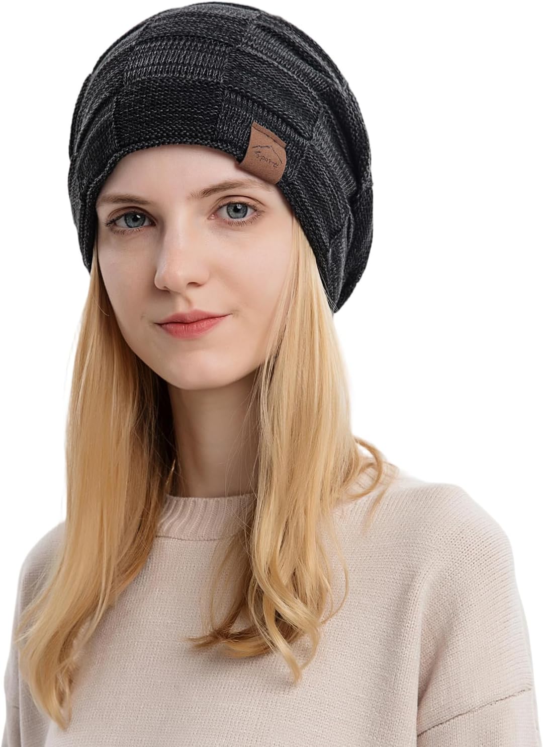 meioro Slouchy Beanie Hat for Men Women Warm Winter Hats Soft Fleece Lined Beanies Knit Thick Unisex Skull Cap - Image 8