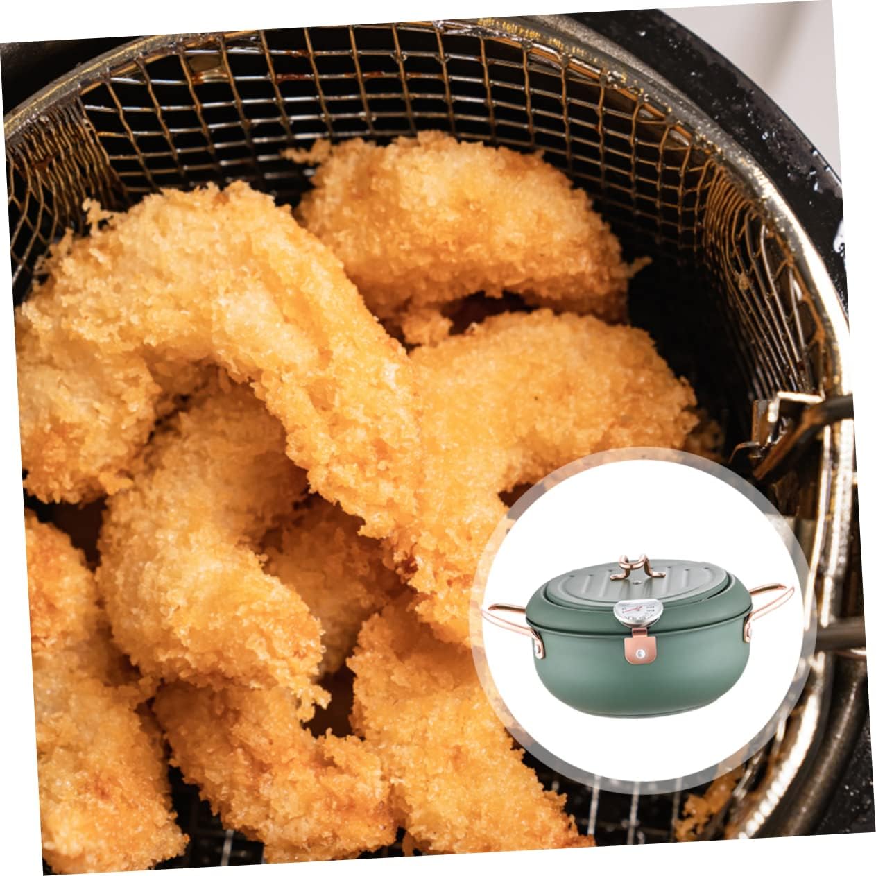 Professional Stainless Steel Deep Fryer Pot with Controllable Temperature Non Stick Coating Deep Guard for Safe Multi Purpose Cooking for Fried Chicken Tempura and French Fries