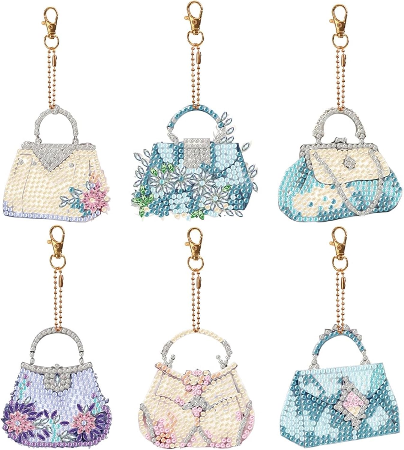 Amazon.com: 6 Pcs Diamond Painting Keychain Kits,Double Sided Diamond ...