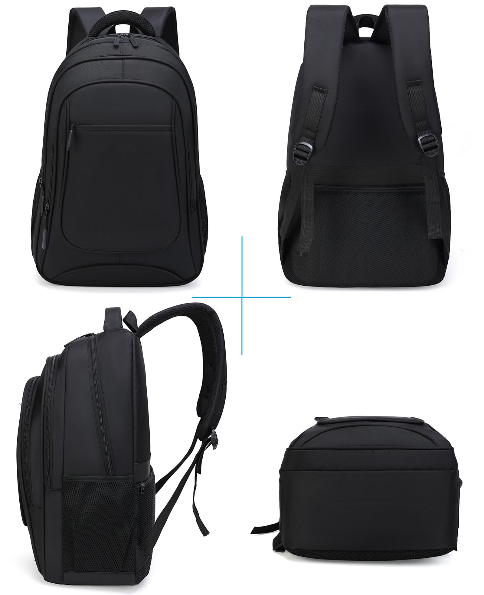 Zaino Grande per Viaggio Scuola Sport Lavoro 33x18x50 cm 30 Litri da Uomo Donna Unisex Sportivo Trekking Escursione Nero km27