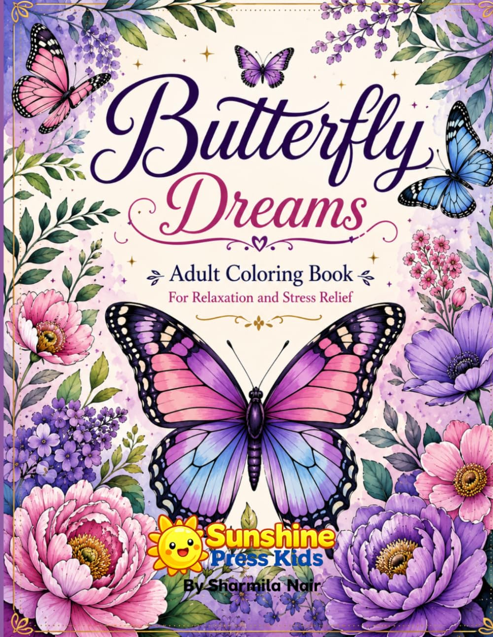 Butterfly Dreams: Adult Coloring Book For Relaxation and Stress Relief