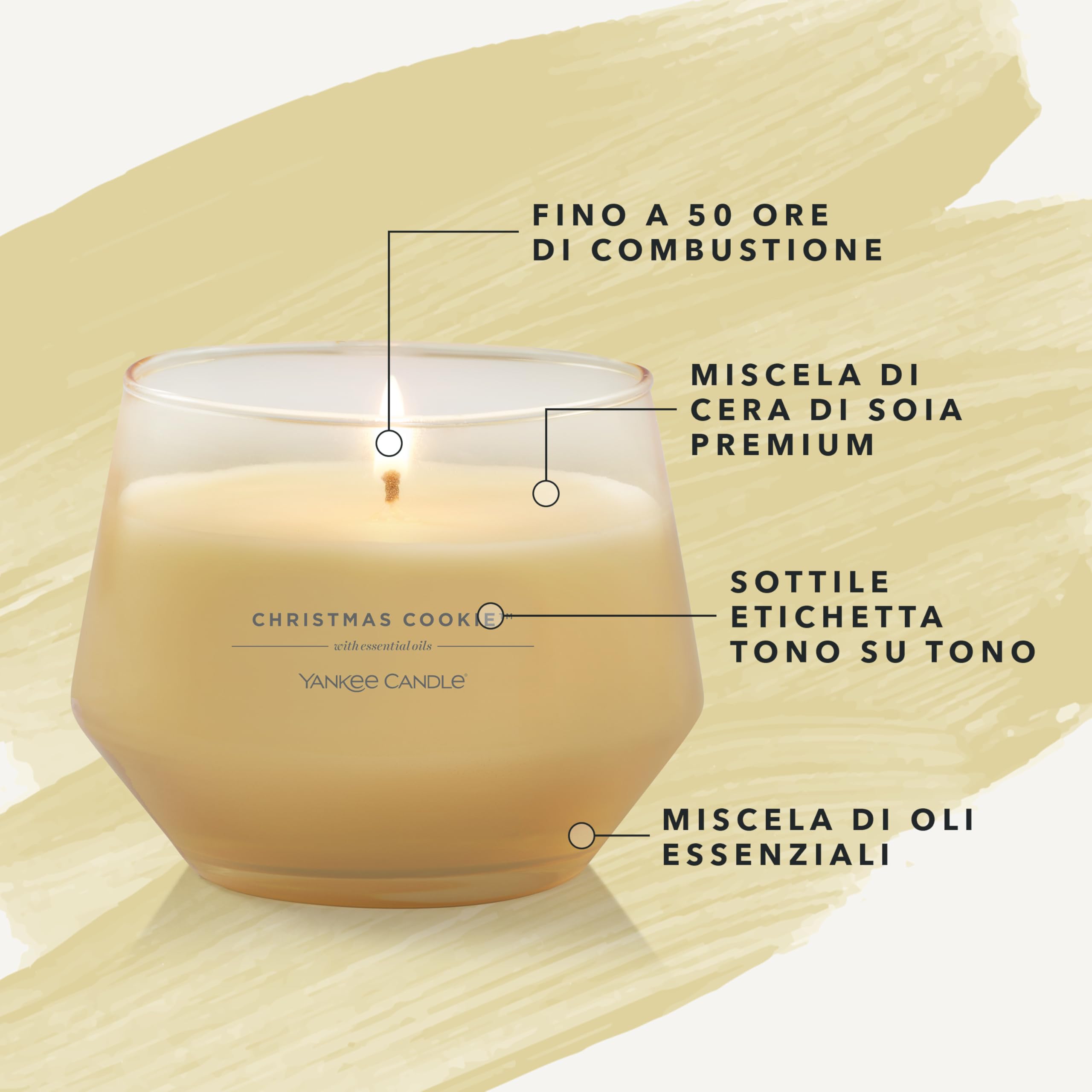 Yankee Candle Studio Candele profumate Candela media Chrsitmas Cookie|Candele di lunga durata: 35-50 ore| Elegante design in vetro con cera viola| Regalo perfetto per le donneregali per le mammeregali