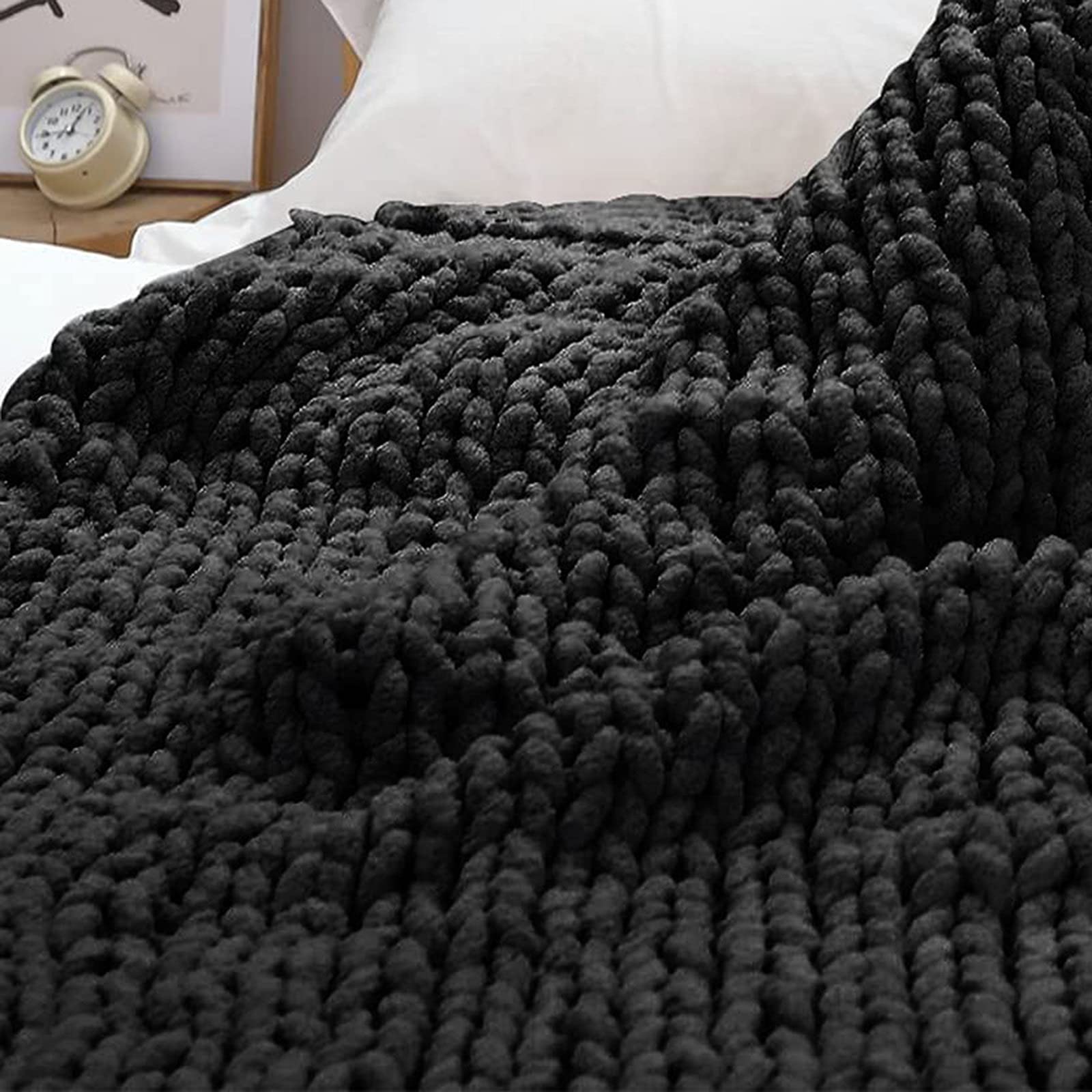 Coperta a maglia grossa, coperta di ciniglia lavorata a maglia a trecce fatta a mano, coperta a maglia con braccio, coperta gigante a maglia grossa per la decorazione della casa del divano della sedia
