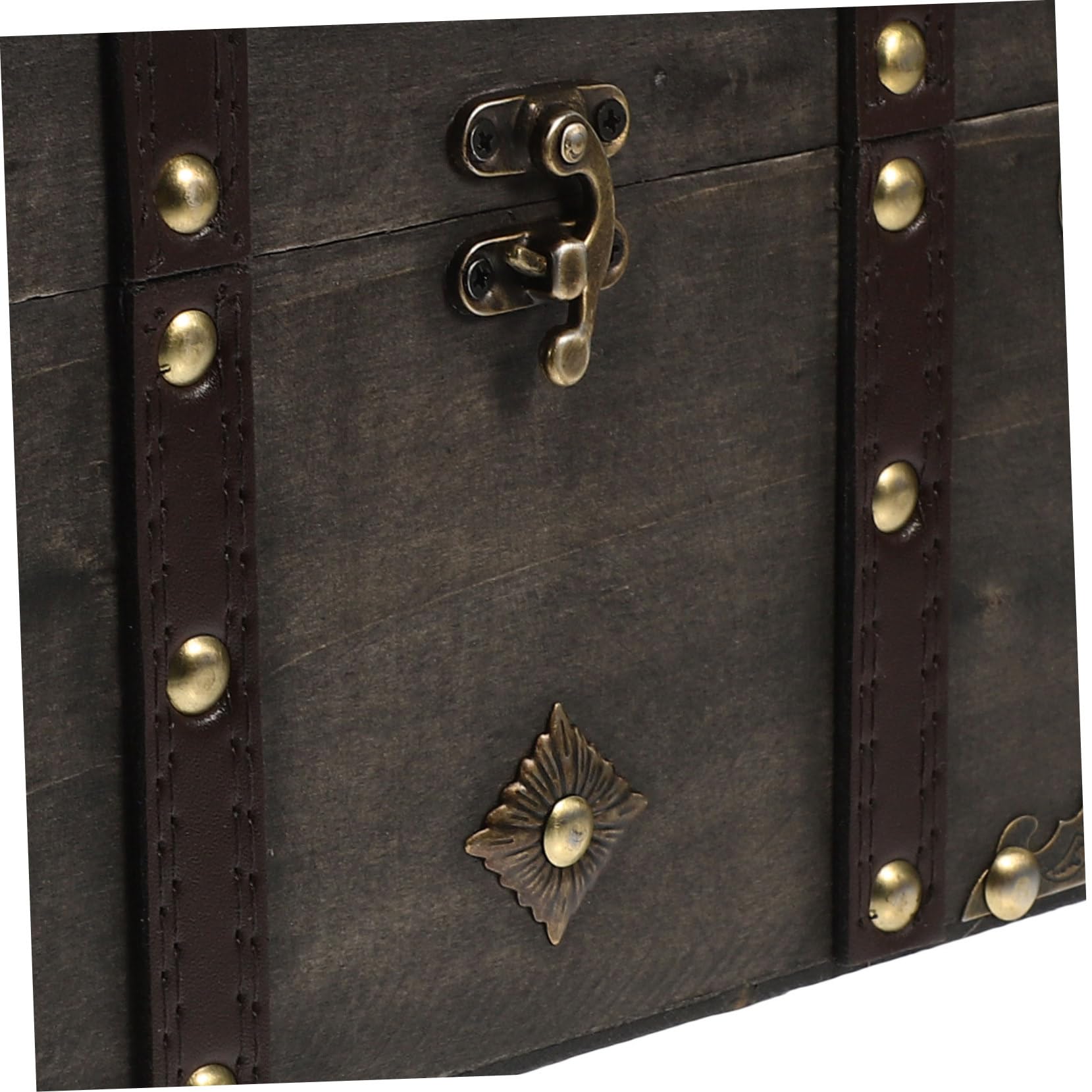 Große Dekorative Holzschatztruhe mit Metallverschluss und Deckel Vielseitige Piratenschatzkiste für Schmuck Dokumente und Spielzeugaufbewahrung