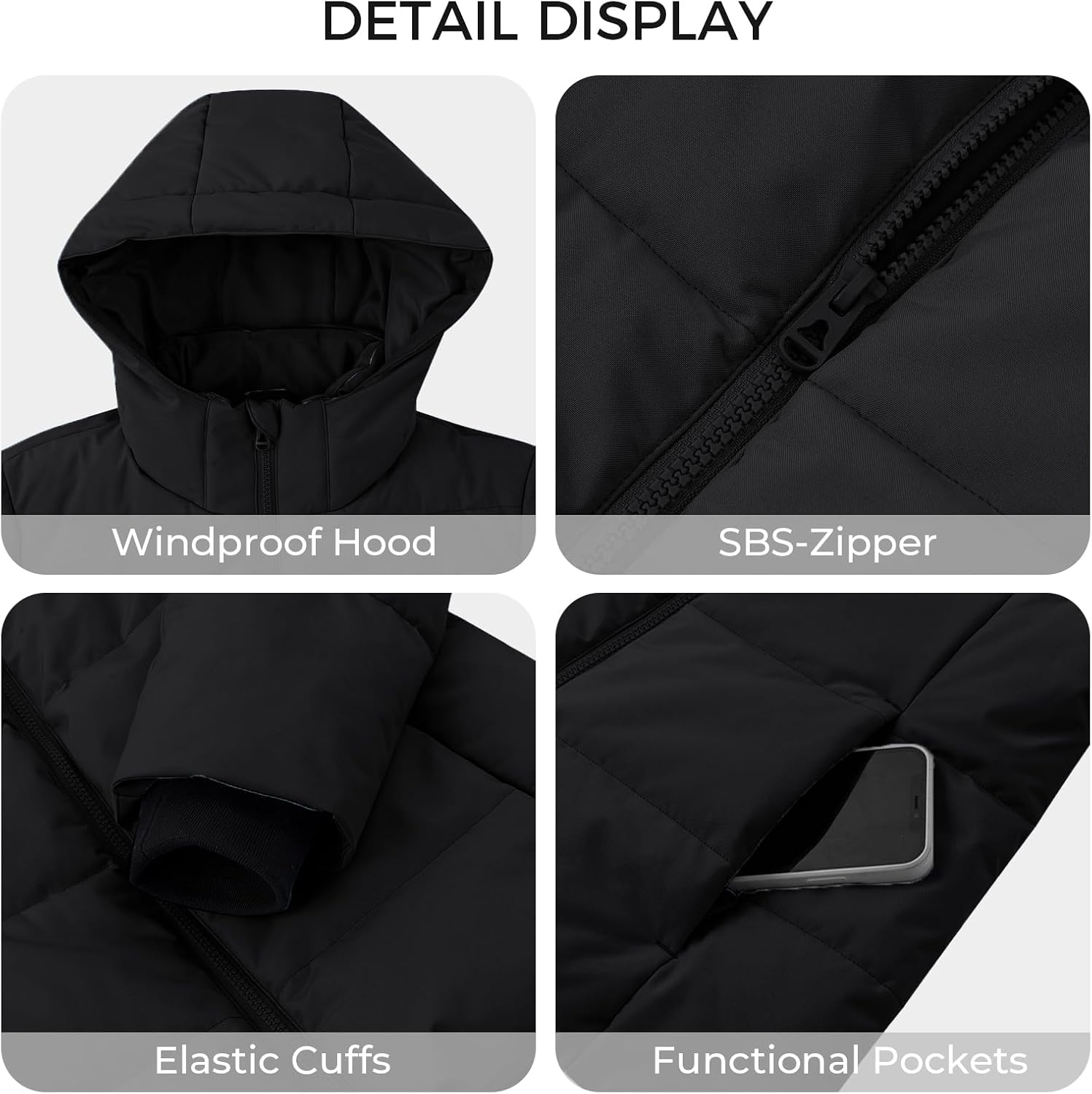 Wantdo Women's Winter Puffer Jacket Thicken Winter Coat Warm Padded Jacket with Hood - Image 6