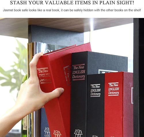 Miniatura 7 de Jssmst SM-BS04  Caja fuerte de metal para el hogar con cerradura de combinación en forma de libro como distracción 2017, negro tamaño pequeñogrande L