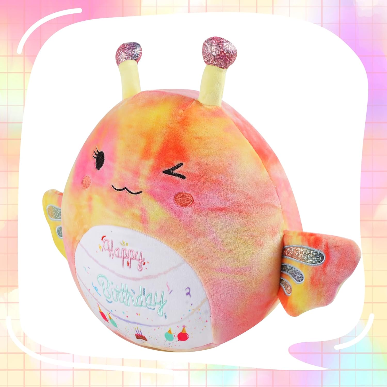 Stuffed Animal Butterfly Plush Toys 14 Inch Soft Unicorn Plushies Pillow Cute Rainbow Plushies Room Decoration Birthday Gifts for Kids Toddlers Girls and Boys (Large Butterfly)