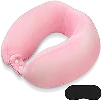 Vista 8 de Almohada de cuello de espuma viscoelástica para el cuello de avión con funda de terciopelo, almohada suave de avión para dormir, almohada de viaje