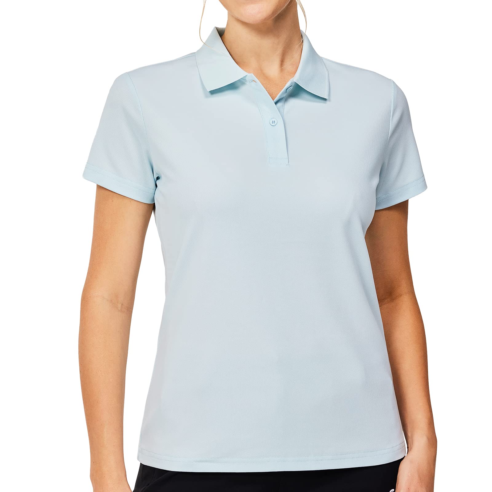 Casei Womens Polo Shirts Golf Shirts Quick Dry Moisture Wicking Black and White Polo Shirt Medium Light Blue