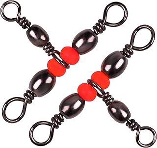 T-Shape Three 3 Way Fishing Swivel Brass Barrel Triple Swivel Cross Line Fishing Tackle Line Connectors Tangle Free Tackle Equipment Size 20-100 lbs Pack of 50pcs (50pcs 8 * 10)