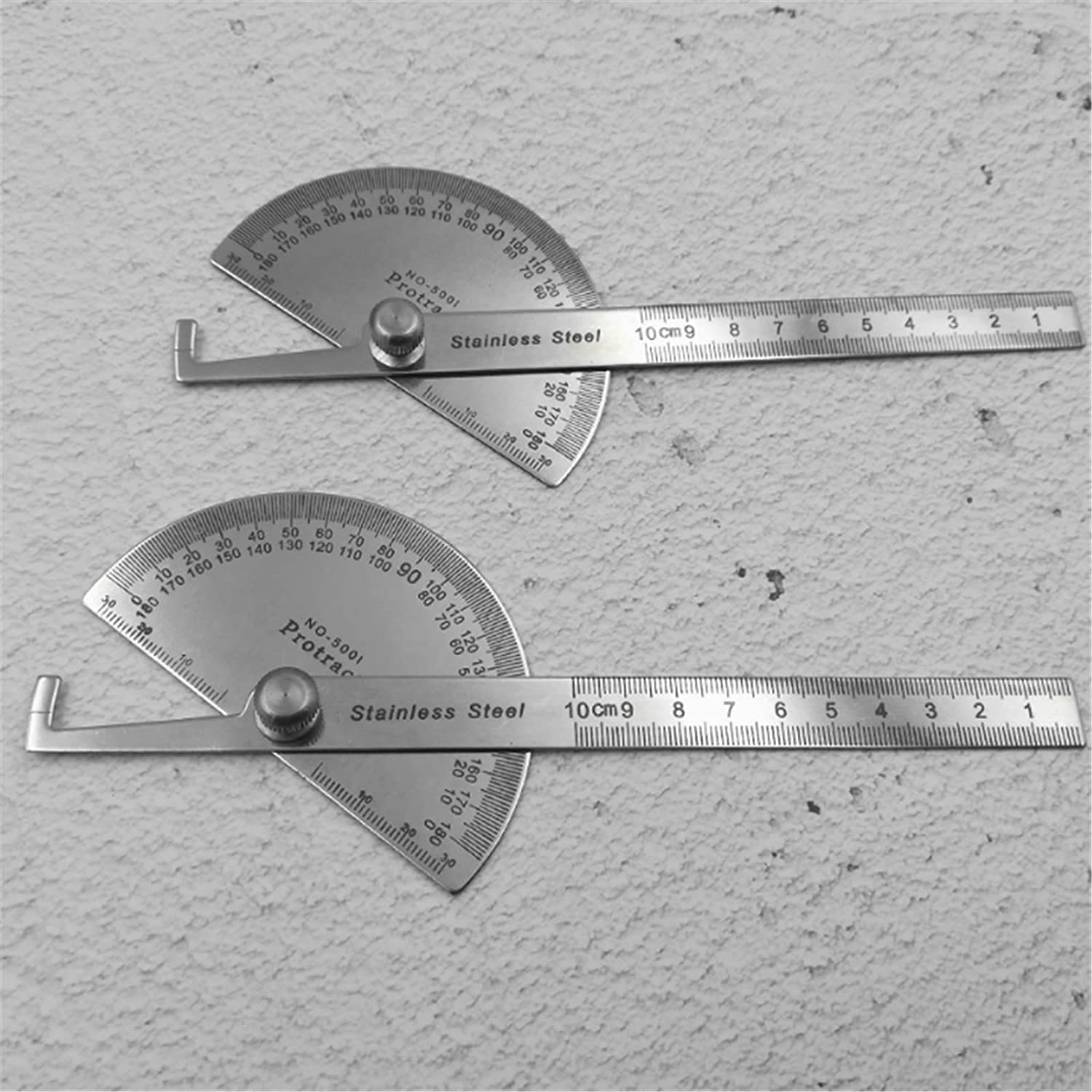 WJJ Righello Angolo di visualizzazione Digitale 5pcs Righello Angolo 180 Angolo Calibro Angolo 100mm Righello Angolo Righello in Acciaio Inox Righello 0-180 ° semicerchio