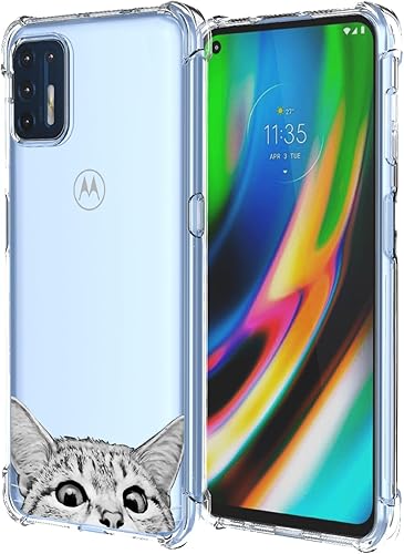 Funda transparente para Moto G Stylus 2021 con bonito diseño de gato de dibujos animados, TPU suave, a prueba de golpes, antiarañazos, funda