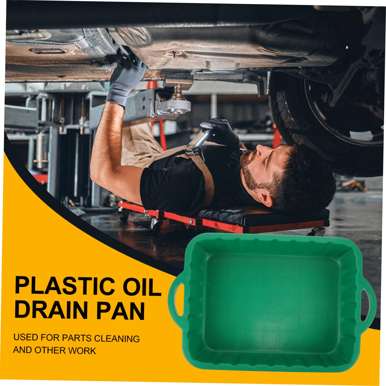 NOLITOY Bac D’Huile de Plastique Vert Récupération en Vidange Automobile