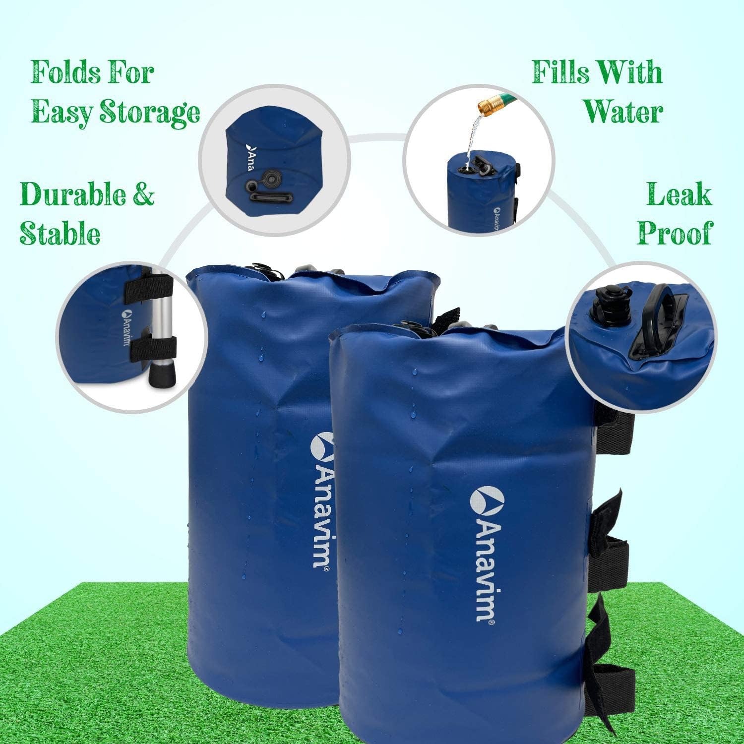 Canopy Water Weights Bag, Leg Weights for Pop up Canopy 4pcs-Pack Blue