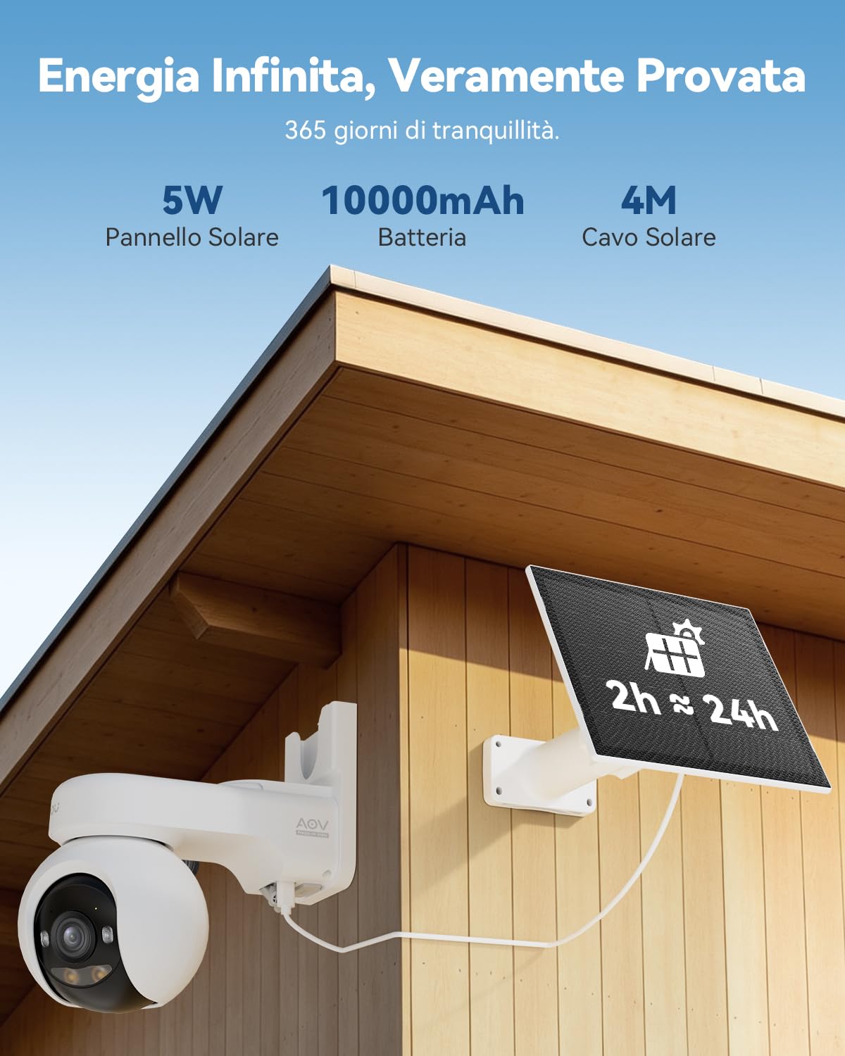 Imou 4K Telecamera WiFi Esterno Senza Fili con Pannello Solare, 10000mAh