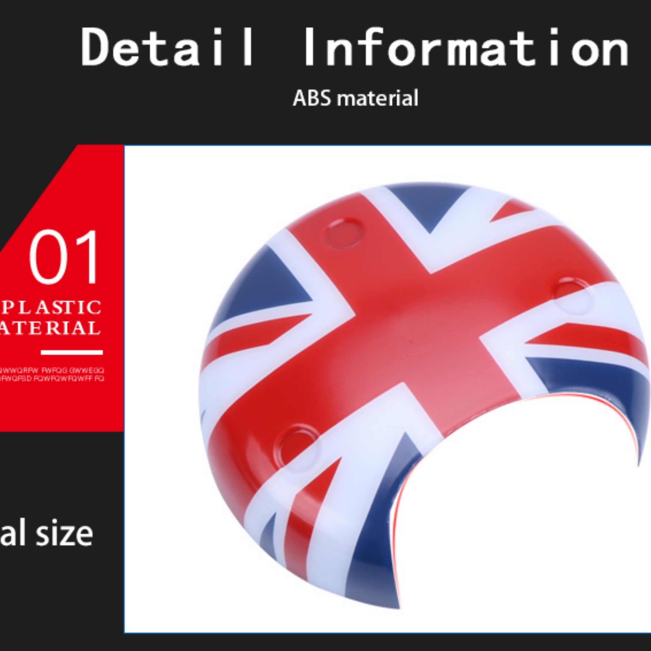 Compatible avec les accessoires de décoration Mini Cooper, coques de protection ABS, pour R56 Berline 2007-2013 (Union Jack GG, capot de compteur de vitesse et de tachymètre)
