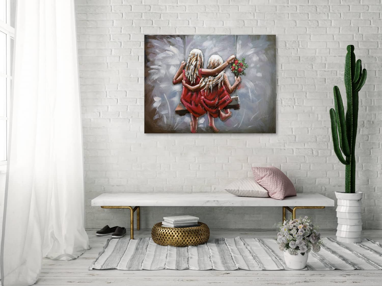 KunstLoft Metallbild 'Schönstes Gefühl' – Handgefertigtes 3D Wandbild Aus Metall, 90x60x4 Cm, Typografie In Grau & Rot