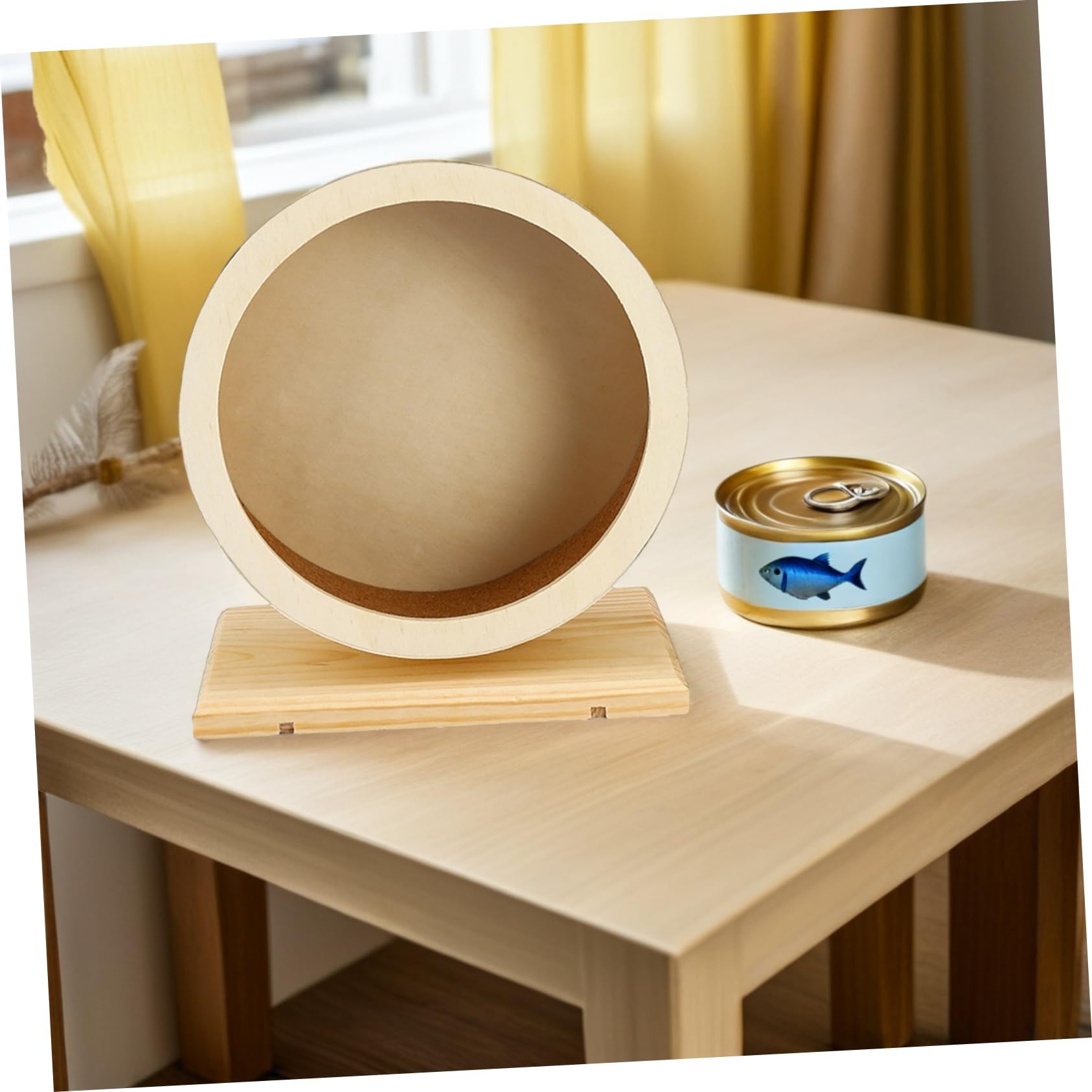 2 Piezas Rueda de Hámster Silenciosa de Madera Juguete para Hámster con Revestimiento Suave y Resistente Arañazos Ratas y Erizos para Correr Jaula