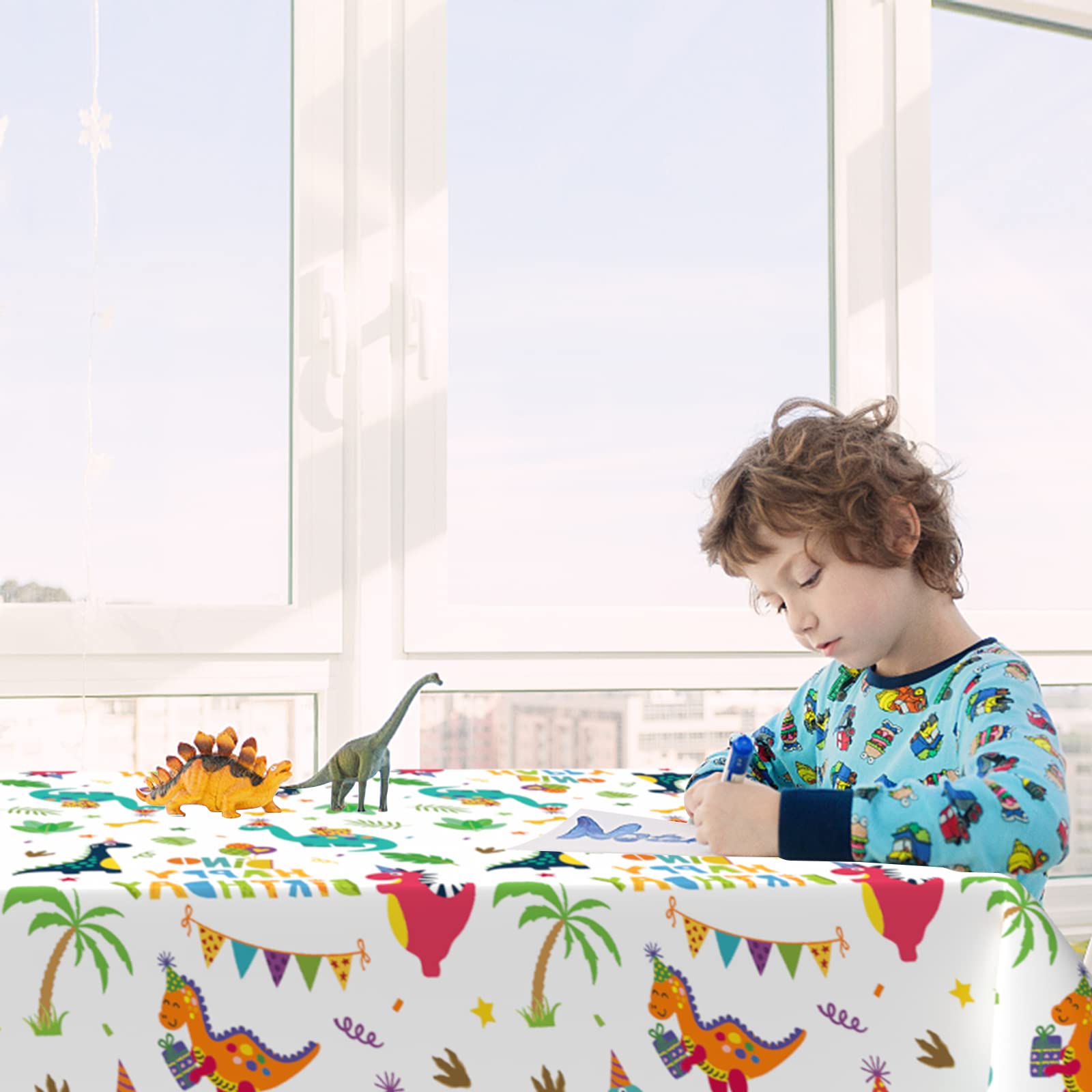 Tovaglia Di Plastica Per Feste A Tema Dinosauro - 130x220 Cm | Lavabile, Impermeabile Per Compleanni E Baby Shower - Foto 8