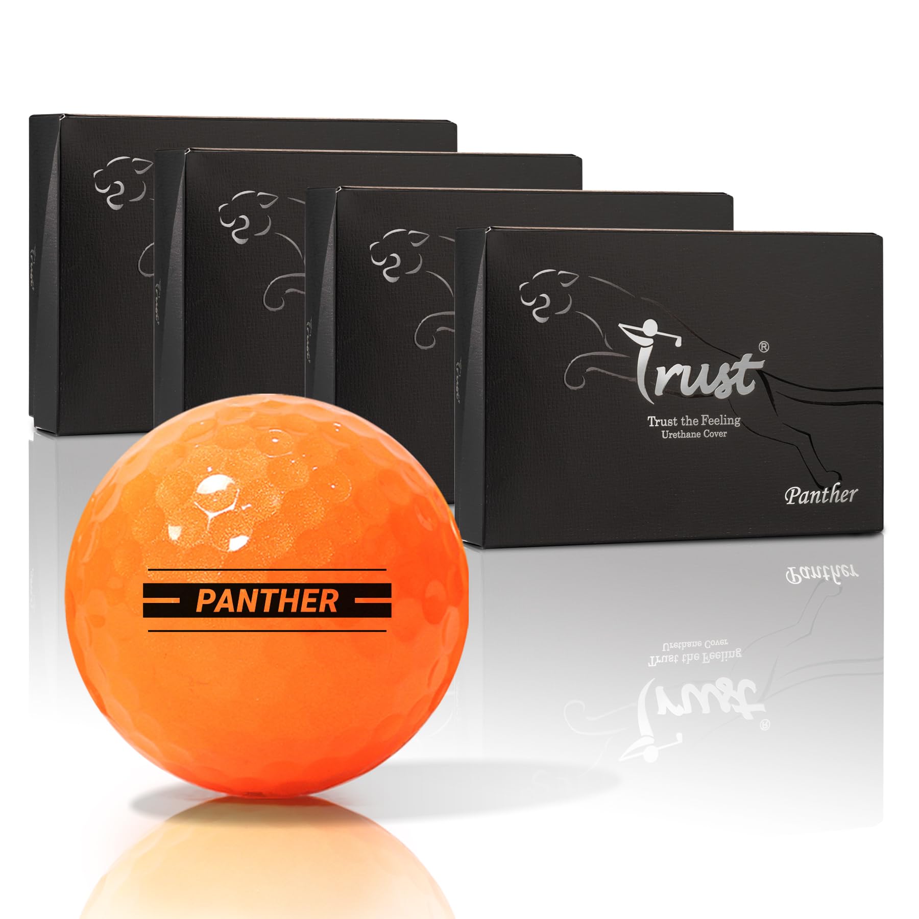 Trust Golf Ball Panther | Engineered to Break 100 | Big MAX Core for Maximum Distance & Precision Flight | Ultra-Soft Feel with Urethane Cover for Stopping Power (48 Balls, Orange)