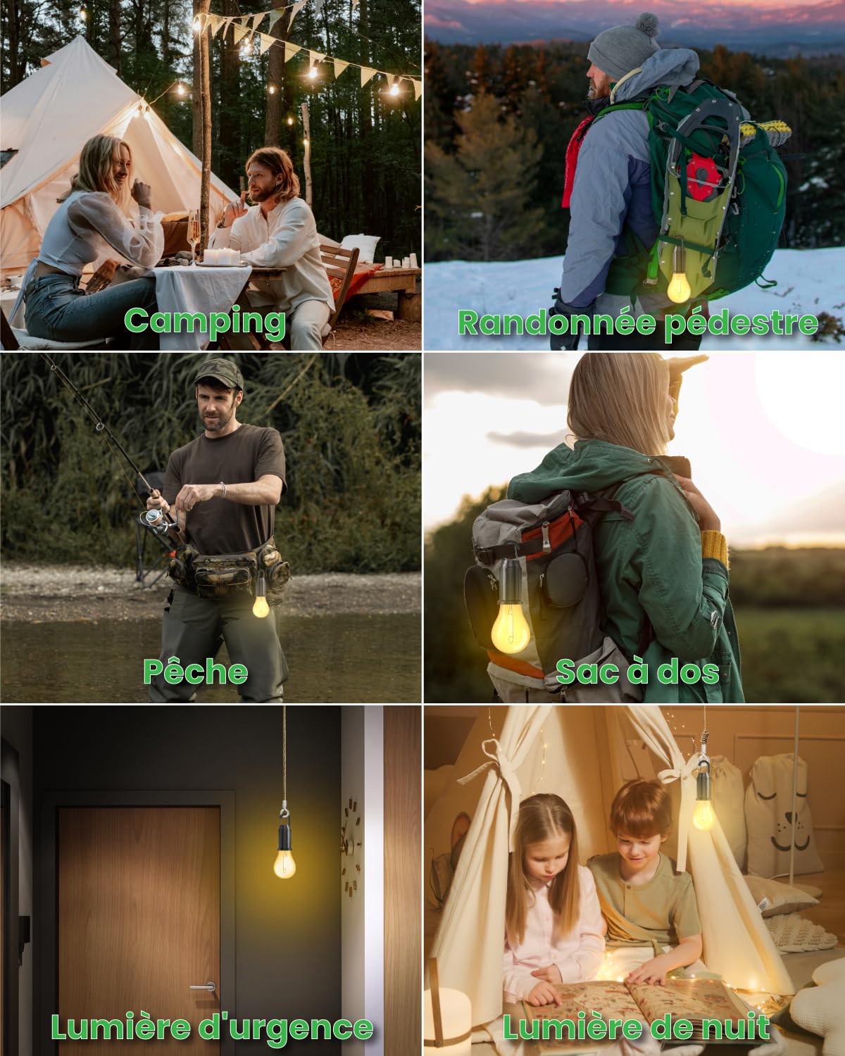 Lampes De Camping Solaires, Lampes De Tente, Lampes De Camping Portables à LED, Lampes De