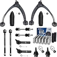 Vista 65 de Detroit Axle - Kit de suspensión frontal de 15 piezas para Jeep Grand Cherokee 99-04 1999 2000 2001 2002 2003 2004, brazos de control superior e