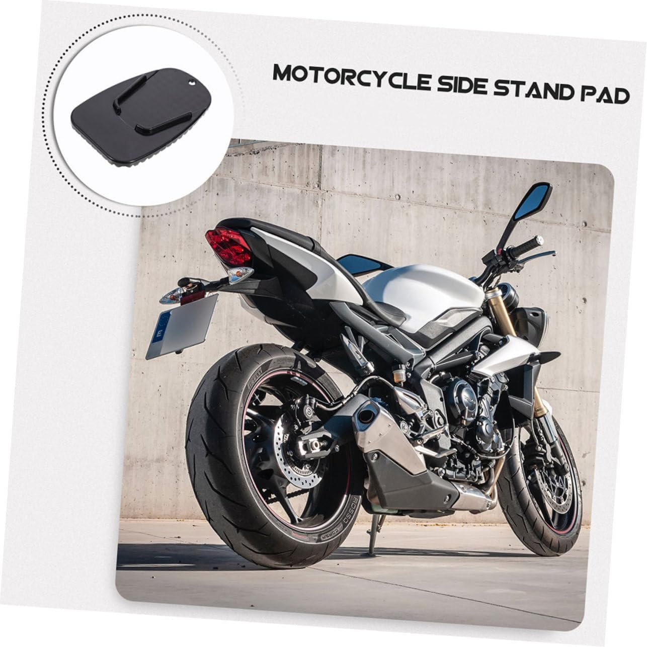 Zerodeko 2pcs Motorcycle Side Stand Pad - Kickstand Extension Pad for Enhanced Stability and Compatible Various Motorcycle Models Easy to Install Material