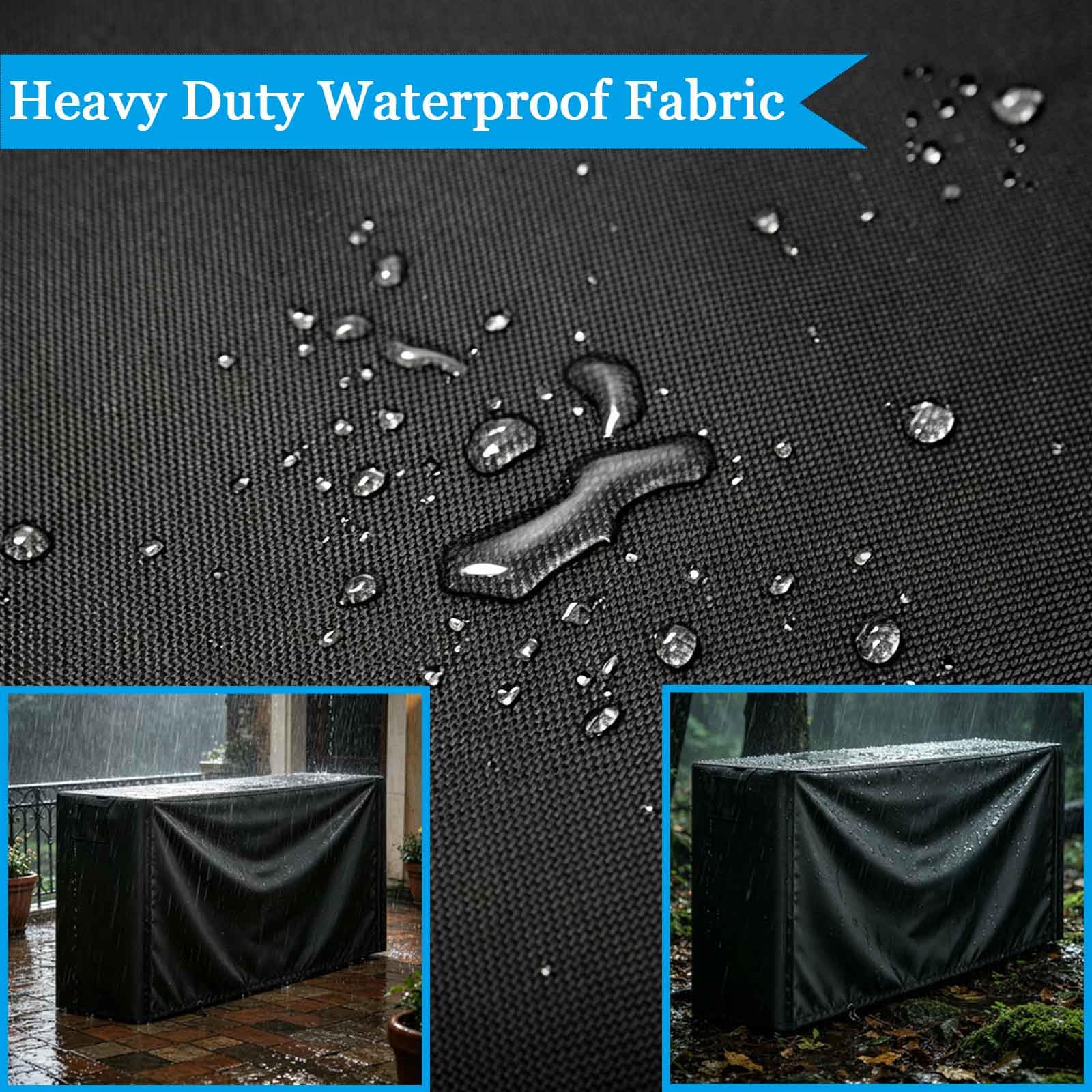 600D Copertura Impermeabile Oxford per Legna da Ardere | Uso Interno ed Esterno | con Cerniera e Doppio Sistema di Ventilazione (Non Include Portapacchi),Nero,152x61x122cm