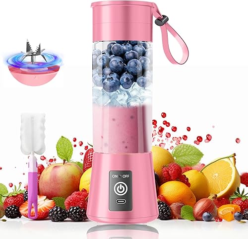 Licuadora portátil para batidos 2025 recién actualizada, licuadora personal inalámbrica tipo C recargable, taza de jugo de viaje de 13 onzas, libre