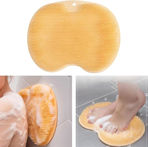 Shower Foot Scrubber Mat Back Washer Wall Mounted Bath Pad
