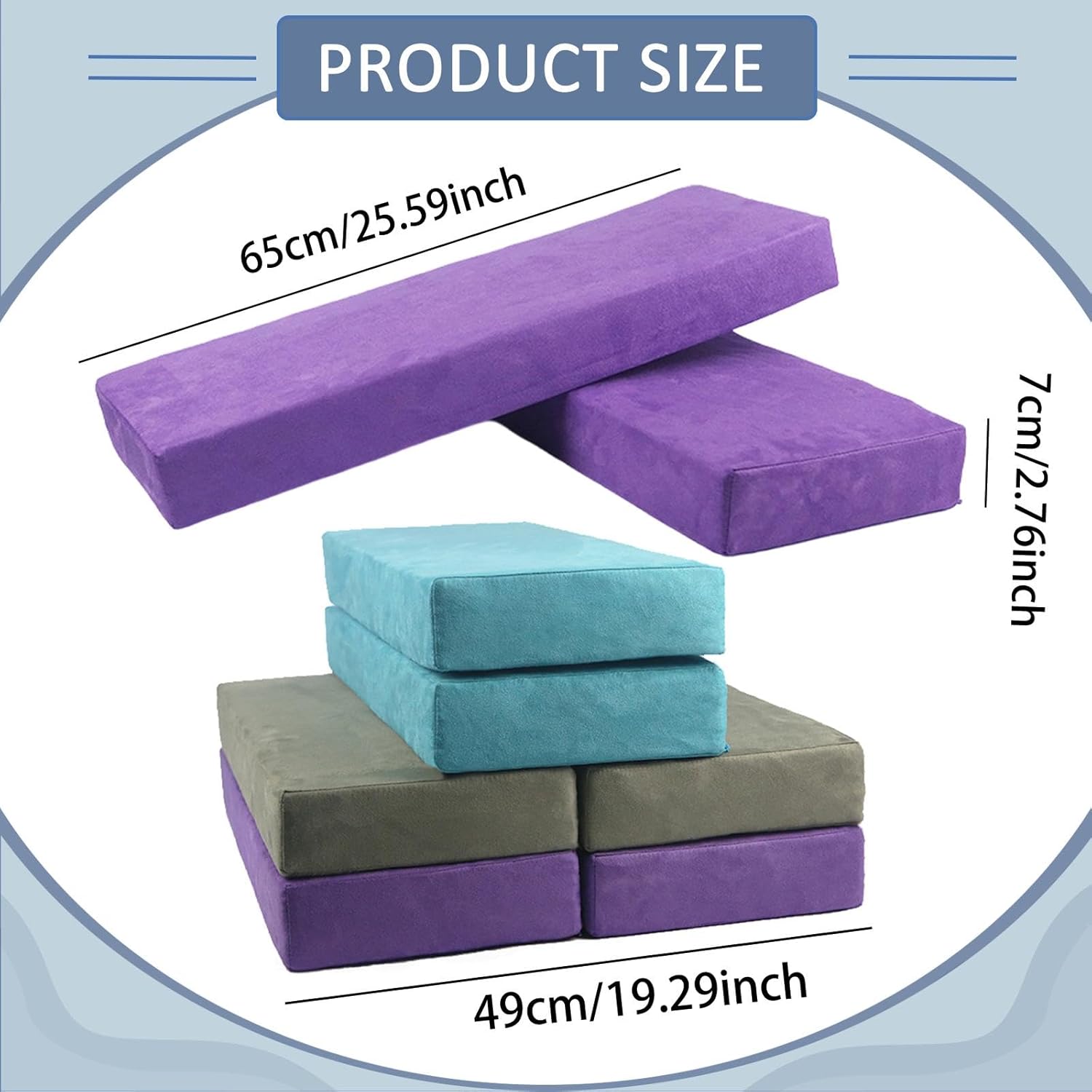 Yoga Bolster Pillow Comfortable Multipurpose Yoga Accessories Professional for Legs Modification Rectangular Support Cushion