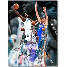 Basketball Superstar Anthony Edwards Signed Poster Kids Fans Room Bedroom Wall Decor Anthony Edwards Posters Canvas Art Print Picture For Teen Boy Birthday Gifts