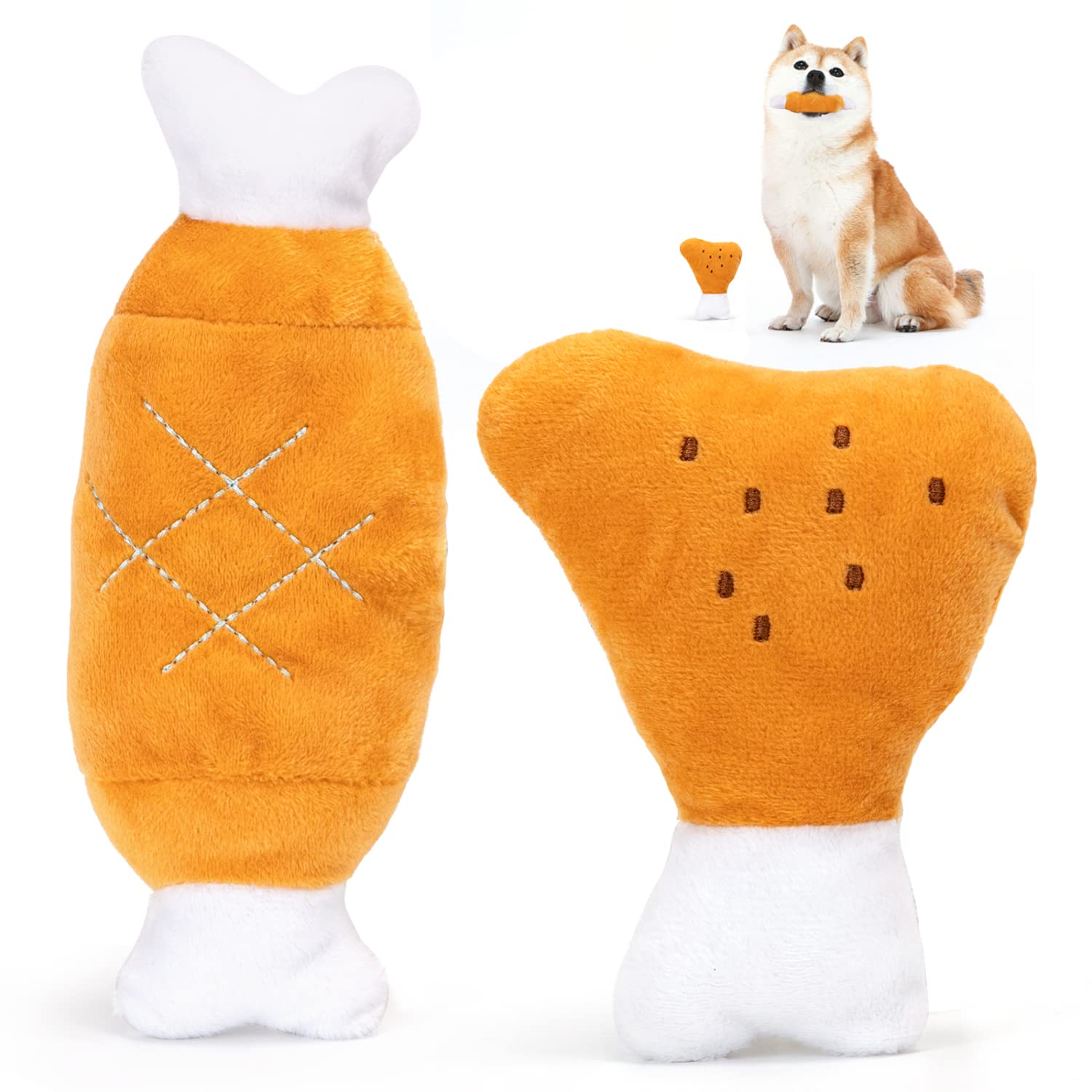 Nobleza Juguetes para Perros Sonido Resistentes Interactivos, 2 Unidad Peluche para Perro en Forma de Huesos, Regalos para Perros Cachorros Grandes Pequeños