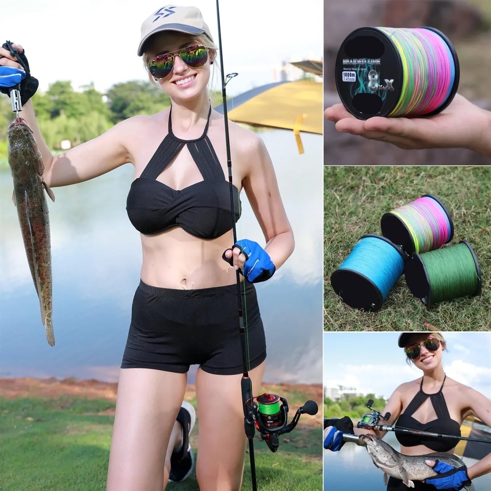 Filo da Pesca Lenza da pesca Raid in PE a 9 fili 300M 500M 1000M Filo multifilamento alla carpa