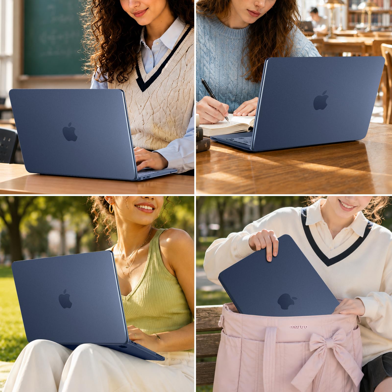 MOSISO Coque Compatible avec MacBook Neo 13 Pouces 2026 A3404 Puce A18 Pro, Rigide Ultra-Mince Naturel Anti-Empreintes, Indigo Clair
