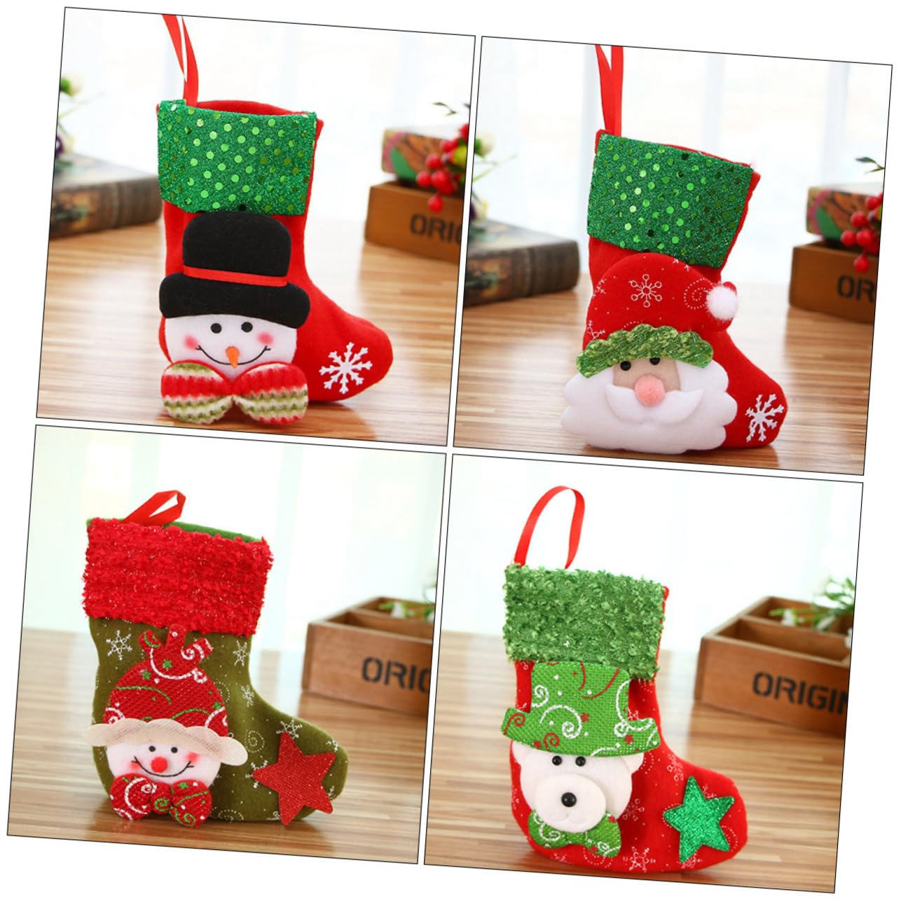 TOPBATHY 3 Sets 10 Stück Christbaumkugeln Set Vliesstoff Strumpfbeutel Baumanhänger Dekoratives Partyzubehör