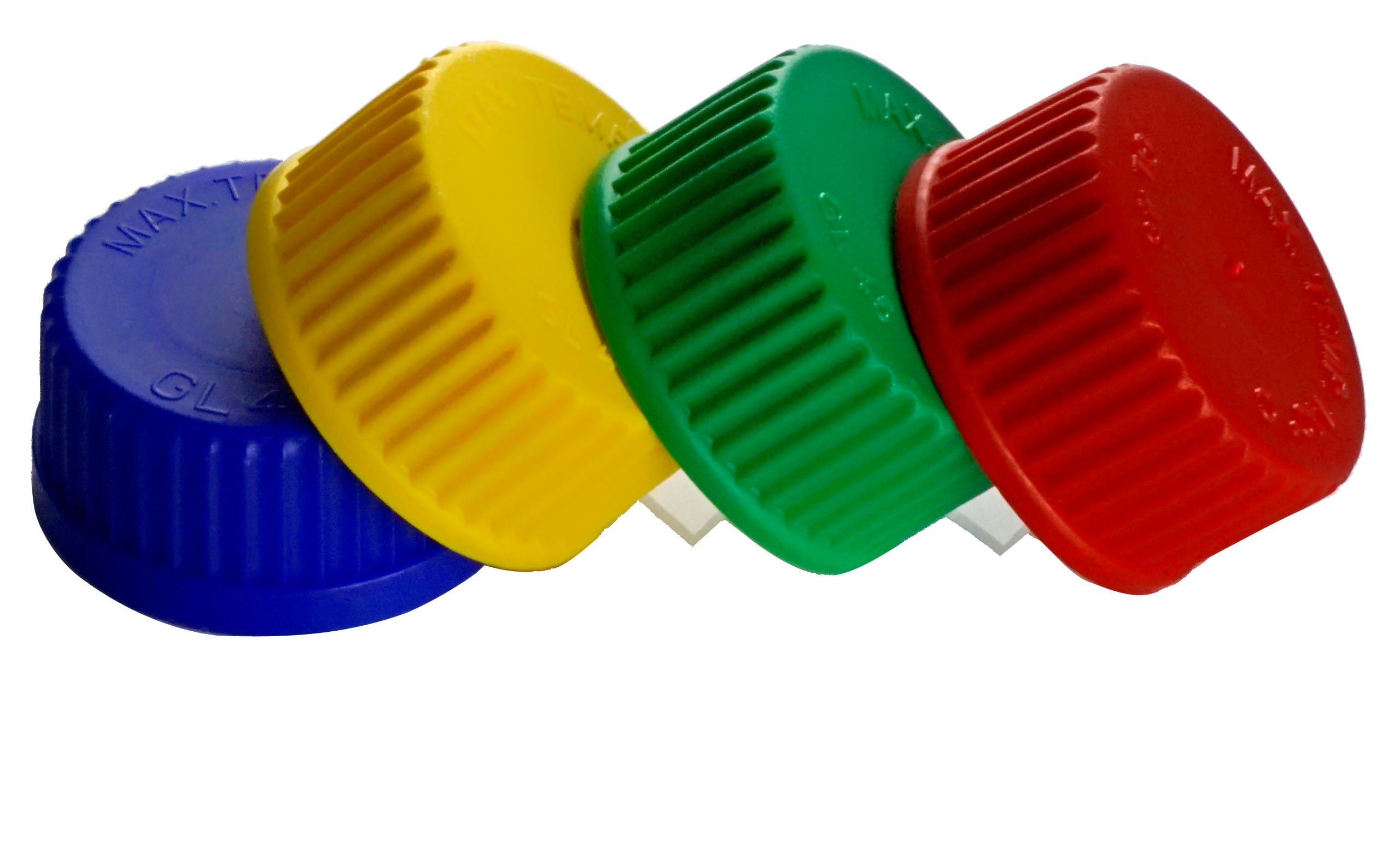 Tappo a vite verde GL45 in PP fino a 140 °C, autoclavabili, 10 pezzi