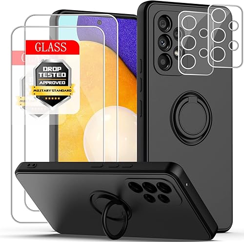 Esakycn Funda para Samsung Galaxy A52 A52S 5G con protector de pantalla 2 unidades y protector de lente de cámara paquete de 2, funda de teléfono Esakycn Funda para Samsung Galaxy A52 A52S 5G con protector de pantalla 2 unidades y protector de lente de cámara paquete de 2, funda de teléfono
