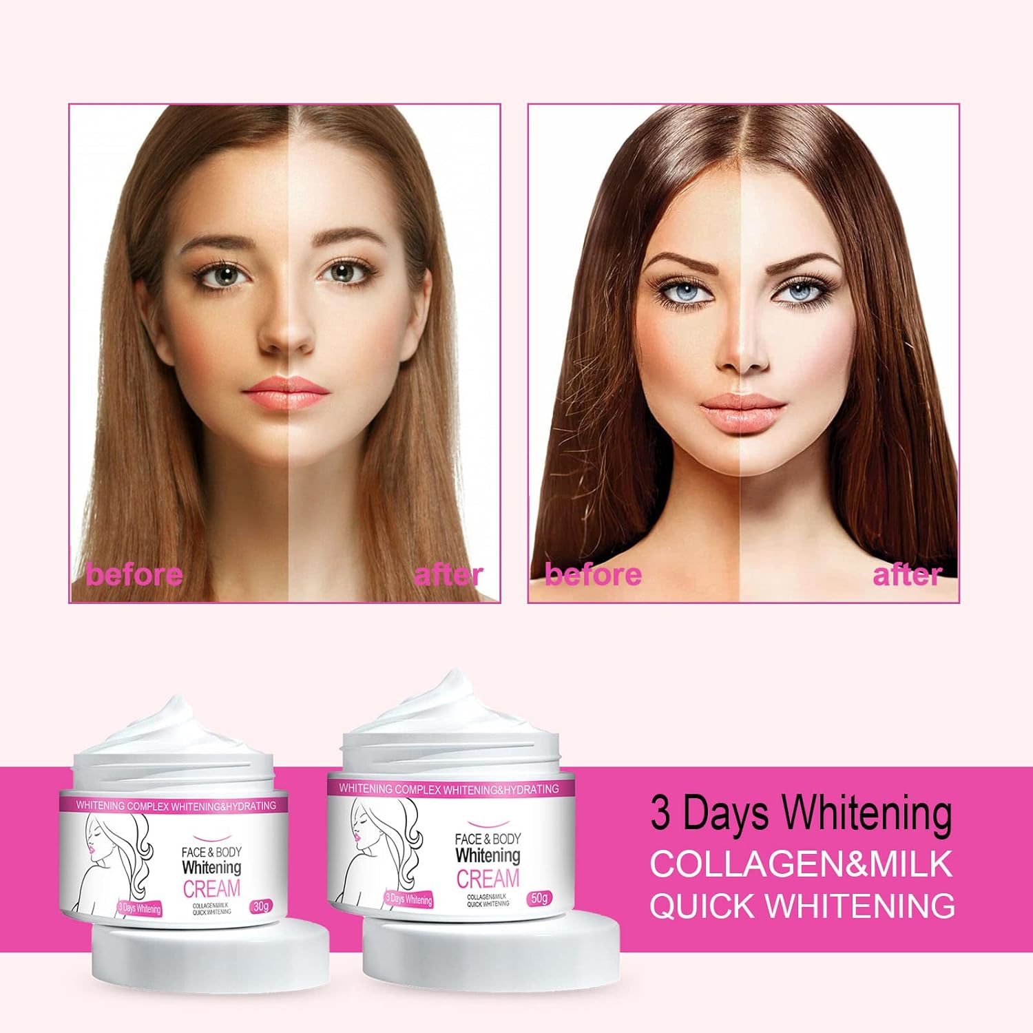 2025 New Crema De Arroz para Blanquear La Piel,Crema para Las Manchas De La Cara,Cremas para Las Manchas De La Cara Oscuras, Crema De Arroz para La Cara Blanquear,30/50 (50ml,2pcs)