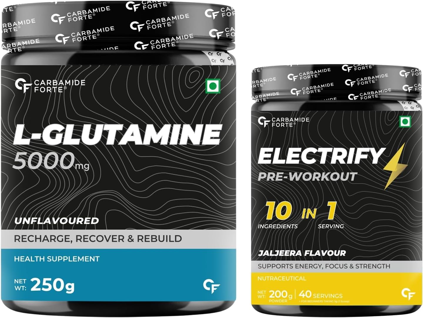 Carbamide Forte L Glutamine Powder | Glutamine Supplement for Men | Unflavoured - 250 Grams | Pre Workout Supplement