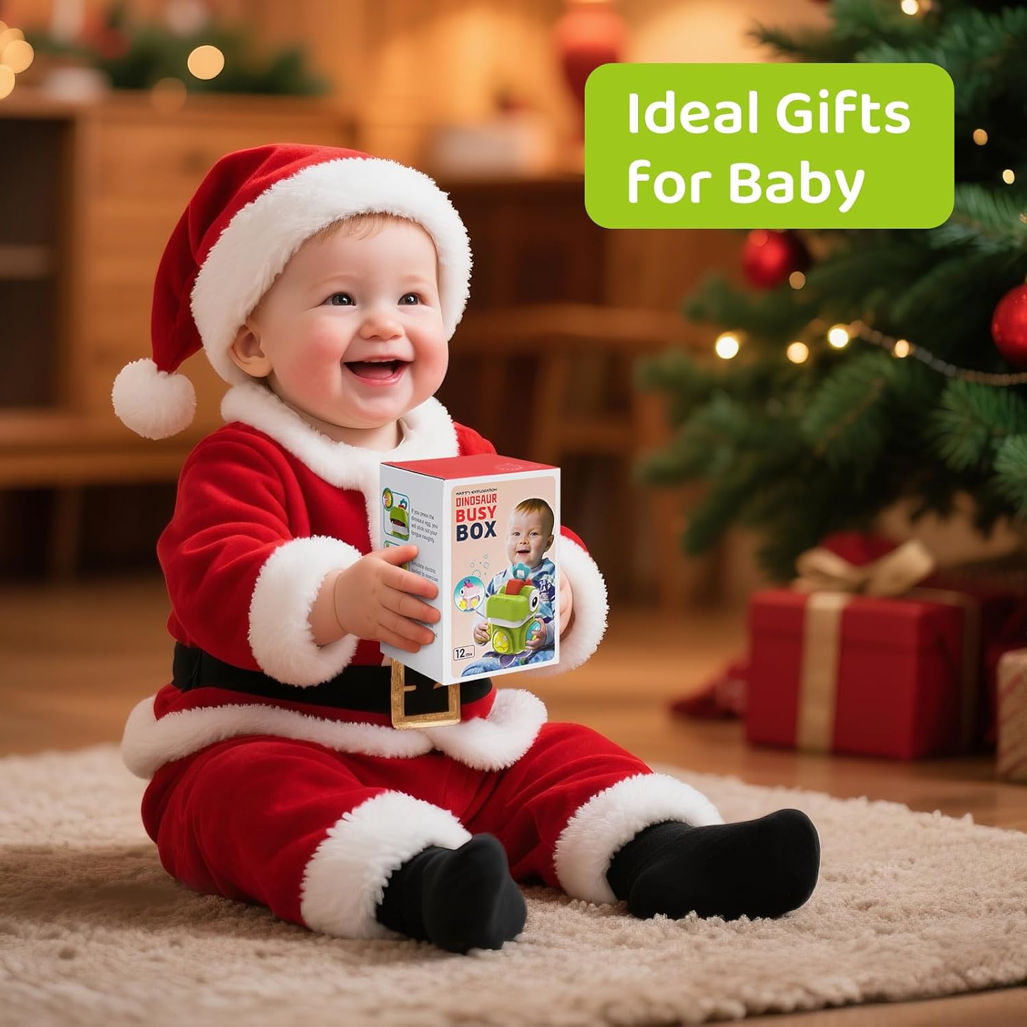 Dinosaur Busy Cube, Sensory Toys for Toddlers 1-3, Activity Cube Baby Travel Toy for Infant Baby 9-12-18 Months, First 1st Birthday Gifts for Boys Girls