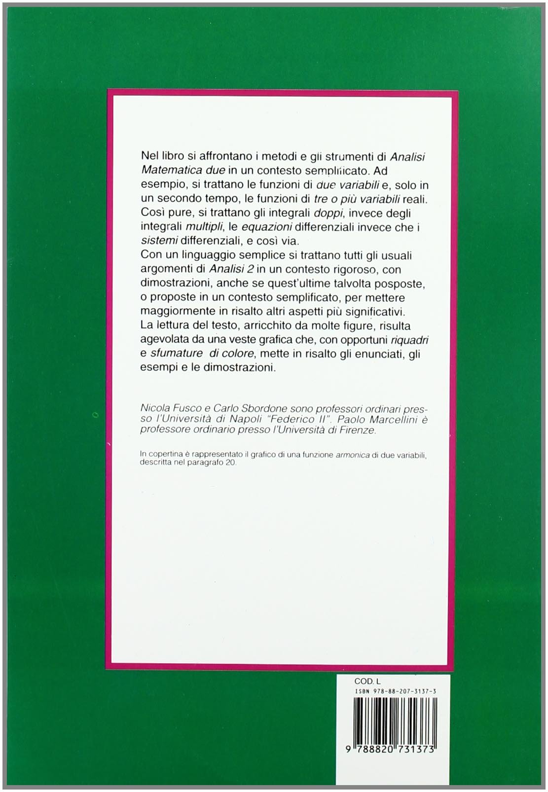 Elementi di analisi matematica 2. Versione semplificata per i nuovi corsi di laurea