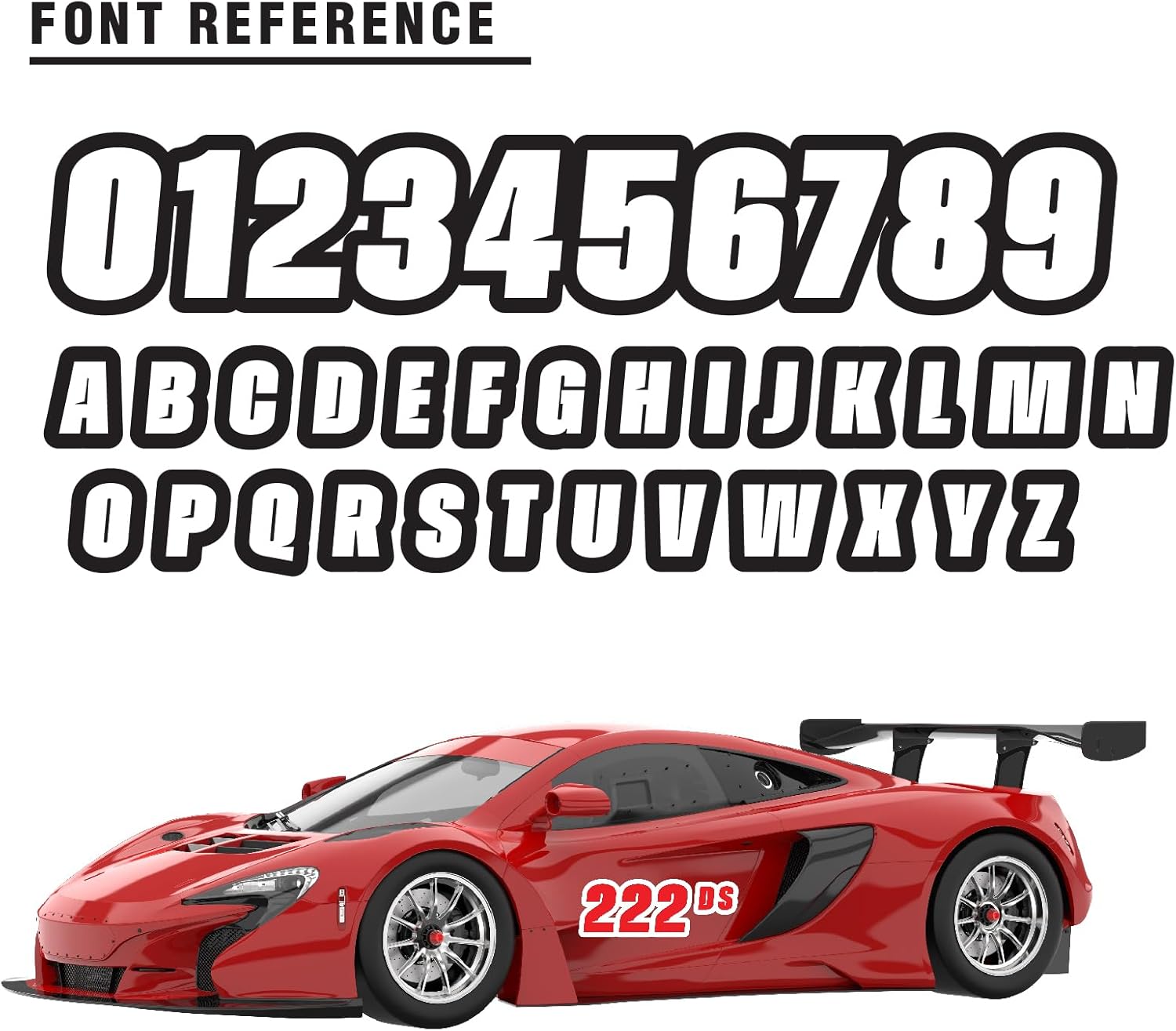 MC MOTOPARTS Cutomize Autocross Vehicle Numbers & Class Letters Magnet 8 10 12 14 16 inch | Magnetic | for Car Racing Track Day Race |Simple Black Style